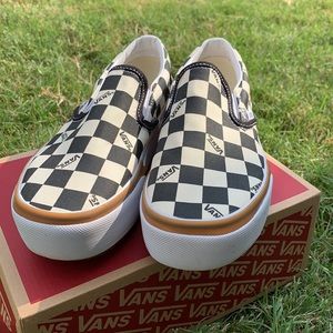 Vans Slip On Stacked Checkerboard Shoe - Size W7